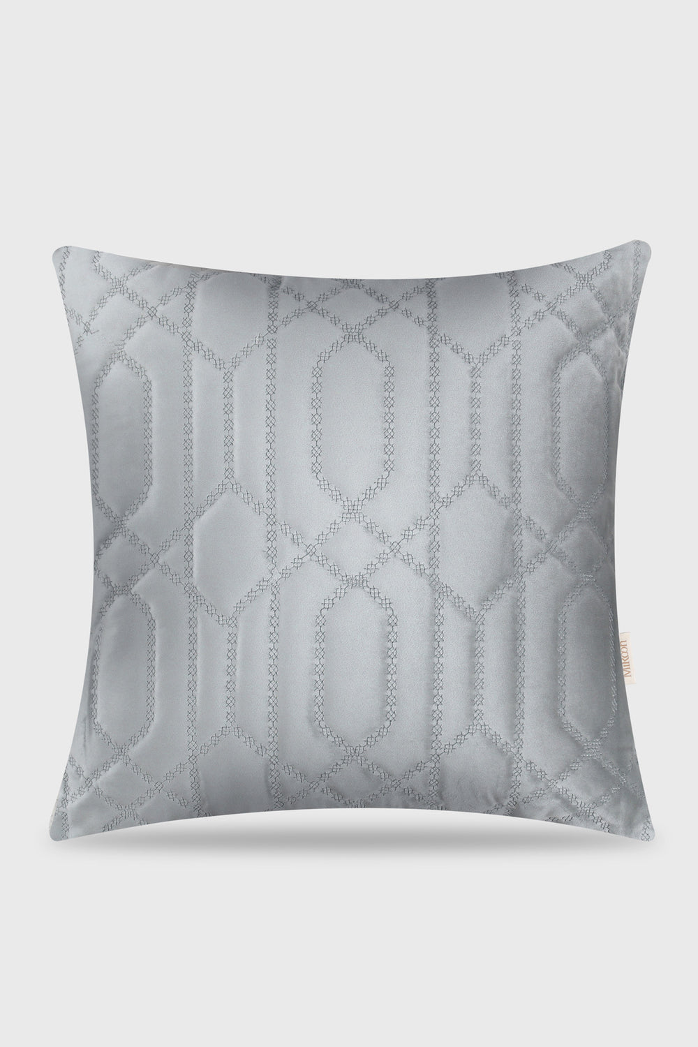 MiRooh Daricha cushion covers in fog and mocha shown as a gift pair