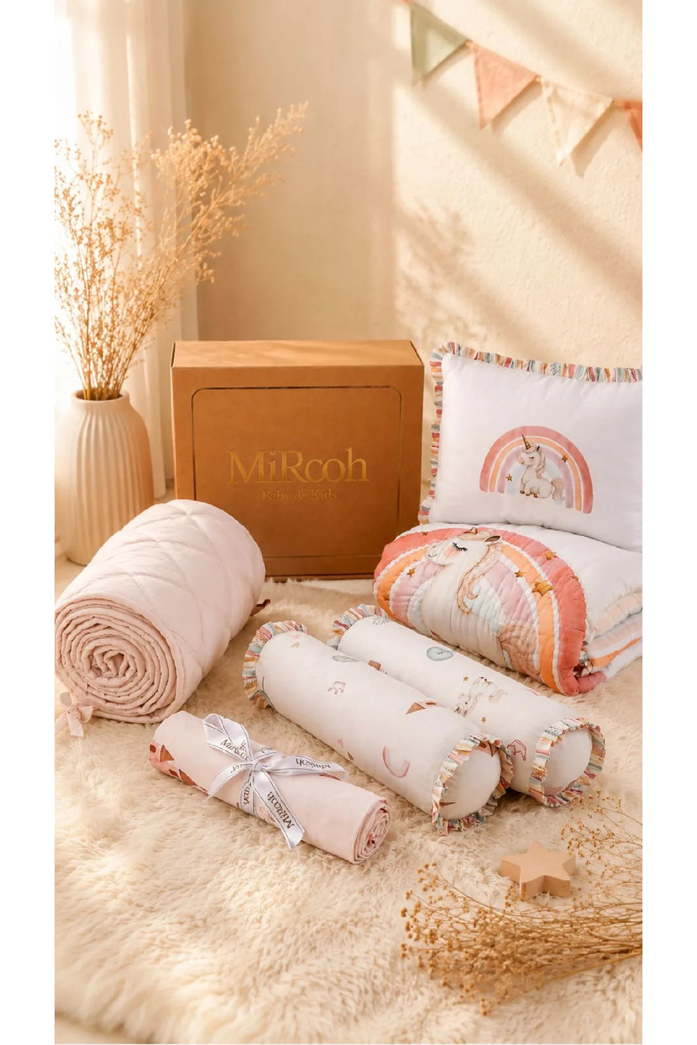 Cosmic Candy Complete Cot Bedding Set Gift Set with Bumper by MiRooh