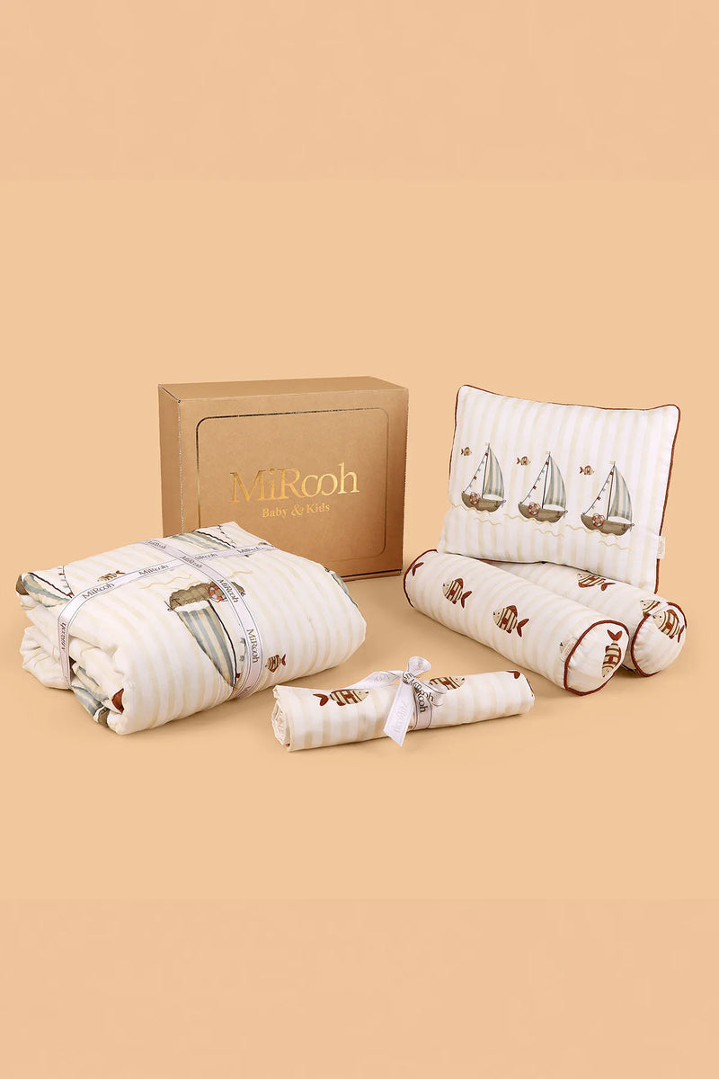 MiRooh The Sea Shore organic cotton cot bedding set