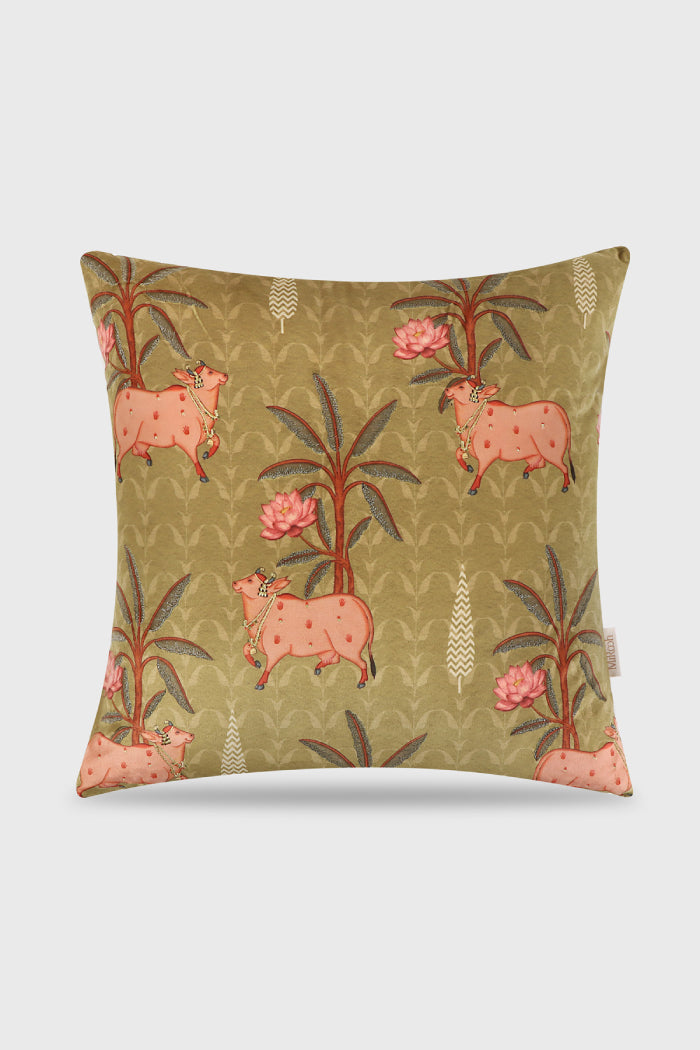 Madhuban Moss Green Cushion by MiRooh