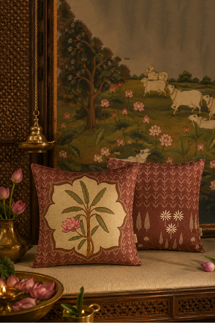 Malhaar Mahogany Cushion by MiRooh