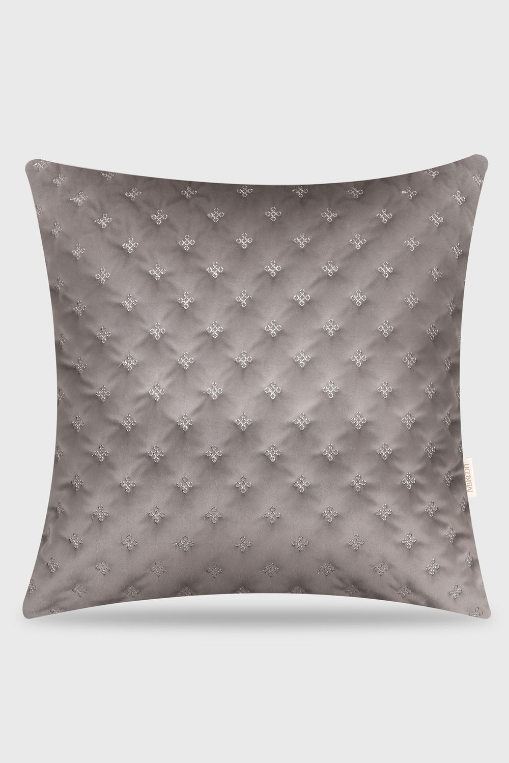 MiRooh Aayat cushion covers in mocha and aqua shown as a gift pair