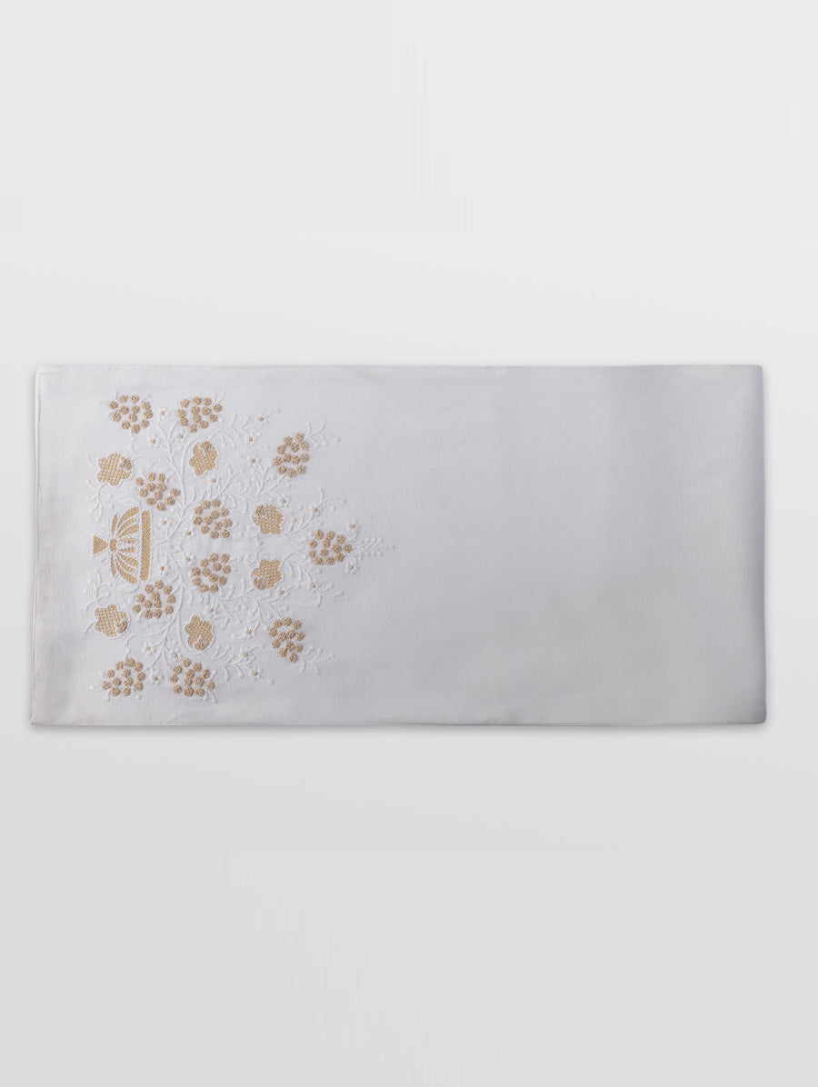 MiRooh Angoor Bela ivory embroidered table runner