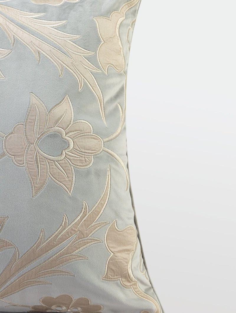 Rosada Grey Applique Fabric Sample