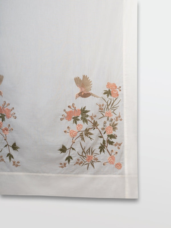 Bulbul Daali Embroidered Fabric Sample